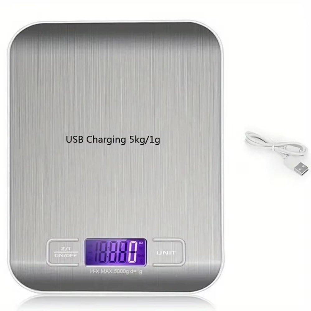 Portable Digital Kitchen Scale With Timer High Precision LED Display For Home Cooking 8