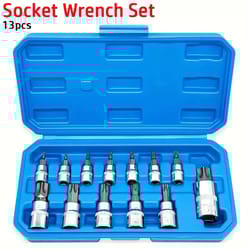 13-piece torx bit socket set t8–t70 star screwdriver bits with storage case