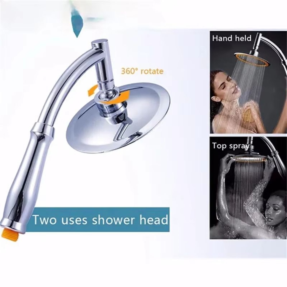 High Pressure Handheld Shower Head 4in Or 6in 360 Adjustable Rainfall Sprayer 2