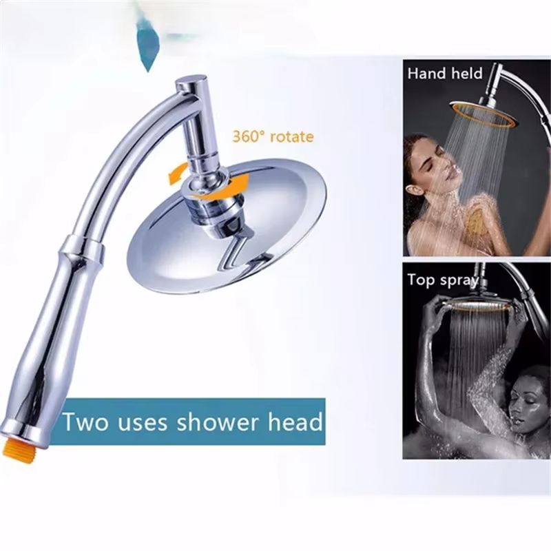 High Pressure Handheld Shower Head 4in Or 6in 360 Adjustable Rainfall Sprayer 2