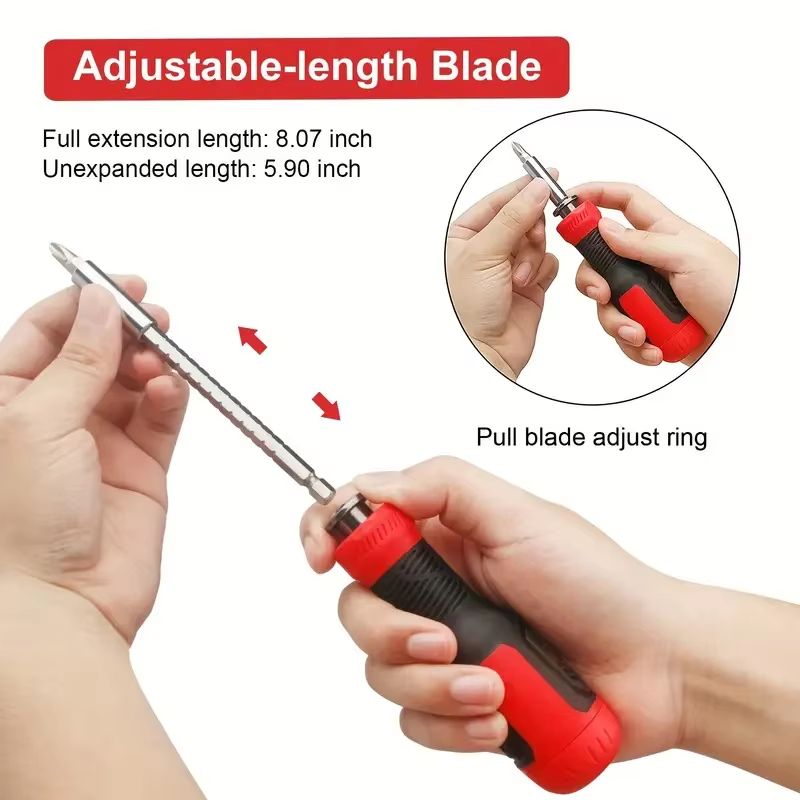 13in1 Multi Adjustable Ratchet Screwdriver Set With Nut Drivers And Security Bits 2