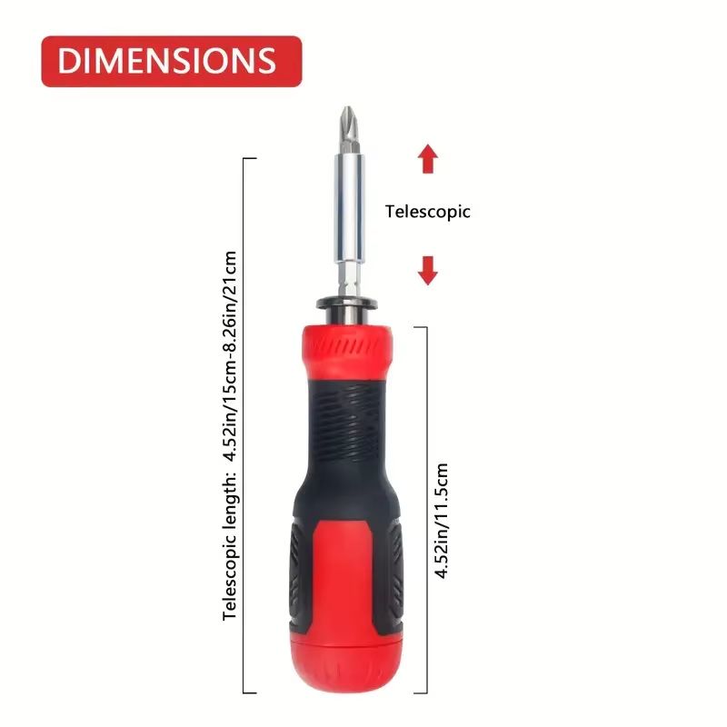 13in1 Multi Adjustable Ratchet Screwdriver Set With Nut Drivers And Security Bits 5