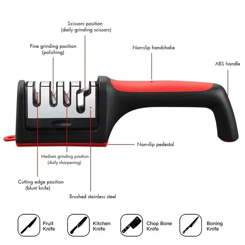 4Stage Multifunctional Knife Sharpener Portable Kitchen And Outdoor Sharpening Tool 4
