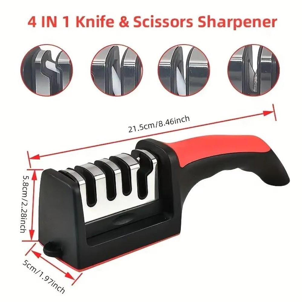 4Stage Multifunctional Knife Sharpener Portable Kitchen And Outdoor Sharpening Tool 5