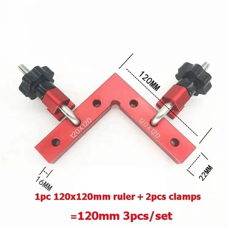 3Piece 90 Degree LShaped Woodworking Corner Clamps Carpenter Square Fixture Set 6