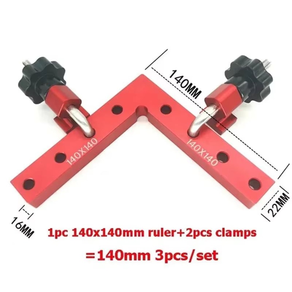 3Piece 90 Degree LShaped Woodworking Corner Clamps Carpenter Square Fixture Set 7