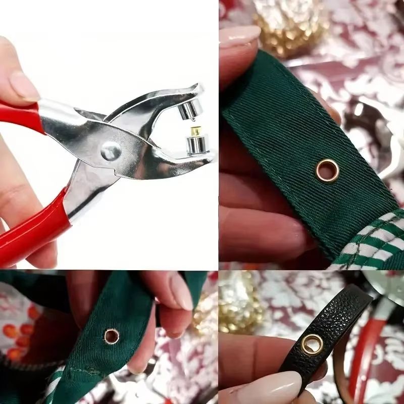Grommet Eyelet Plier Kit Manual Hole Punch Tool Set For Leather Sewing And DIY Projects 2
