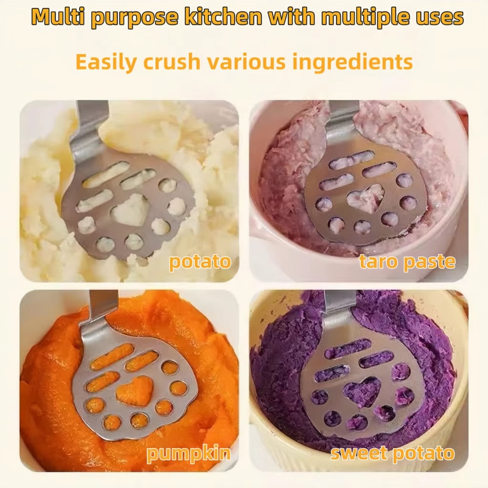 Stainless Steel Potato Ricer And Garlic Press With Wooden Handle For Smooth Mashed Potatoes And Bab 3