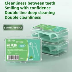double line dental floss picks (100/150/500pcs) portable interdental flossers with toothpick tip for adult oral care