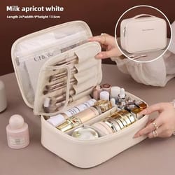 large capacity luxury portable makeup bag and cosmetic organizer for women