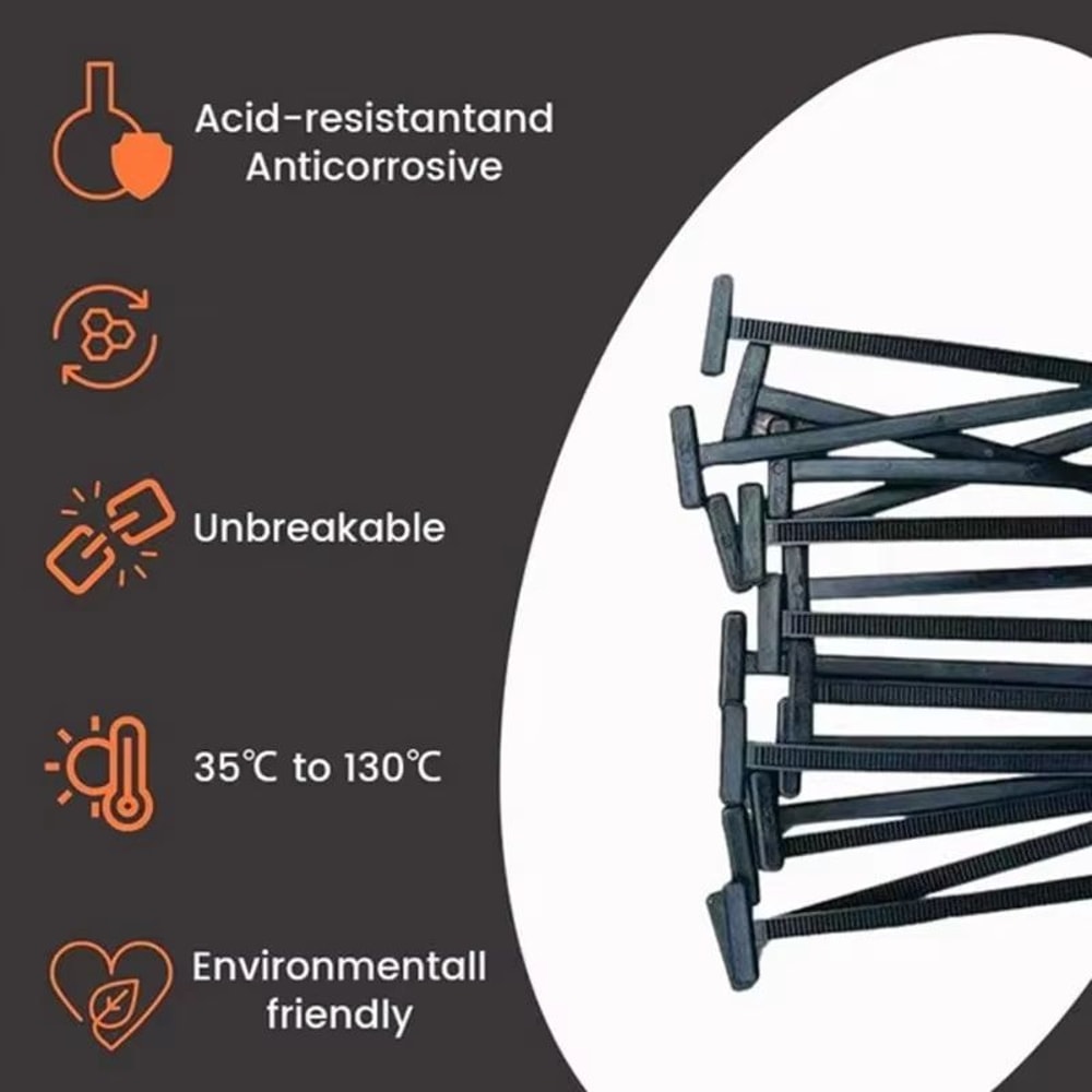 UV Resistant Nylon Cable Tie Buckle SelfLocking Zip Tie Fasteners With Pin And Button For Quick Rep 1