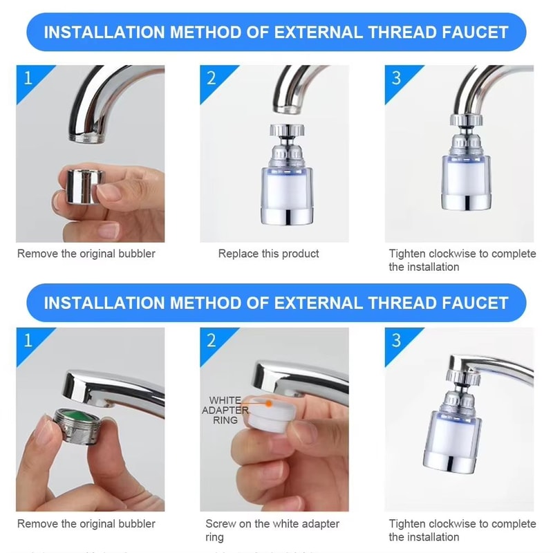 Universal Tap Water Filter And Shower Water Purifier With PP Cotton Cartridge For Kitchen And Bathr 3