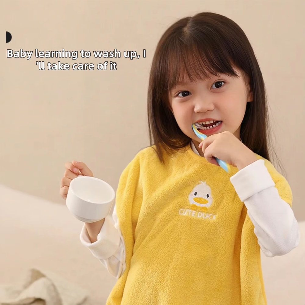 Kids Waterproof Towel Bib For Brushing Teeth And Face Washing Soft Skin Friendly Grooming Bib 1