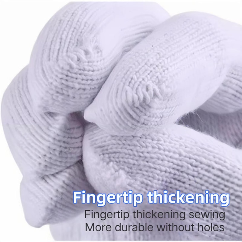 Pure Cotton Breathable Anti Slip Work Gloves Bulk Pack 103060 Pairs For Cleaning Handling And Daily 4