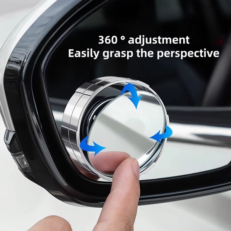 2PCS Suction Cup Blind Spot Mirror 360 Degree Adjustable Wide Angle Convex Mirrors For Safer Lane C 2