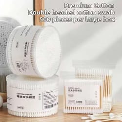 chlorine free wooden cotton swabs double headed hypoallergenic makeup and gentle cleaning swabs (500/1000/2000pcs)