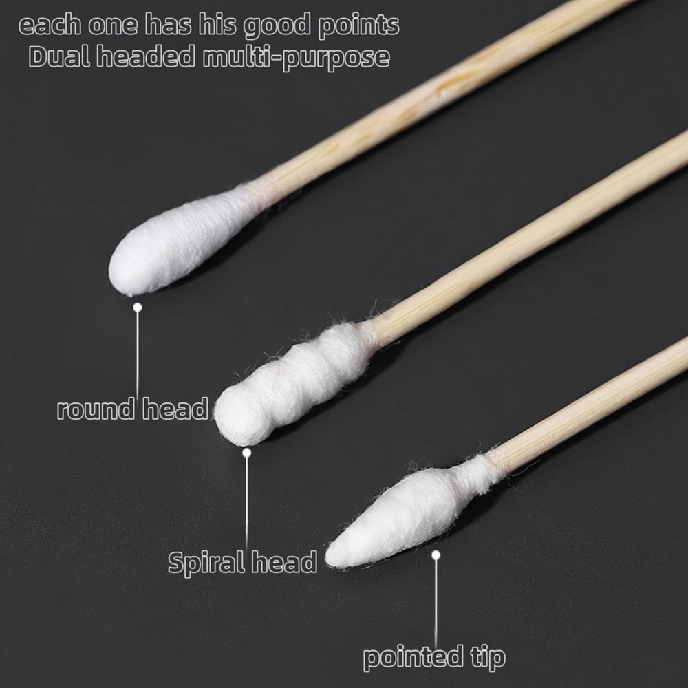 Chlorine Free Wooden Cotton Swabs Double Headed Hypoallergenic Makeup And Gentle Cleaning Swabs 500 1