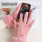 Womens Winter Gloves Velvet Lined Touchscreen Cycling Gloves Soft Warm Windproof Gloves 4