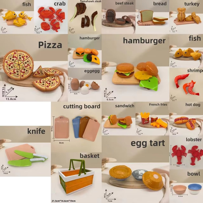 Kids Kitchen Toy Set With Pretend Play Kitchen Accessories And Fruit Cutting Toy Set For Early Lear 7