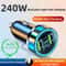 240W Dual USB Fast Charging Car Charger With Digital Display And Ambient Light For 12V24V Vehicles 7