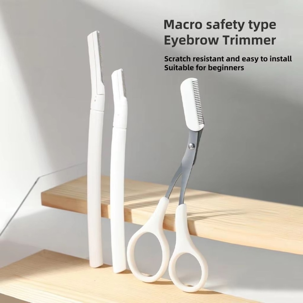 3Piece Stainless Steel Eyebrow Razor Set Portable Eyebrow Trimmer And Safety Eyebrow Shaper Tool Fo 1