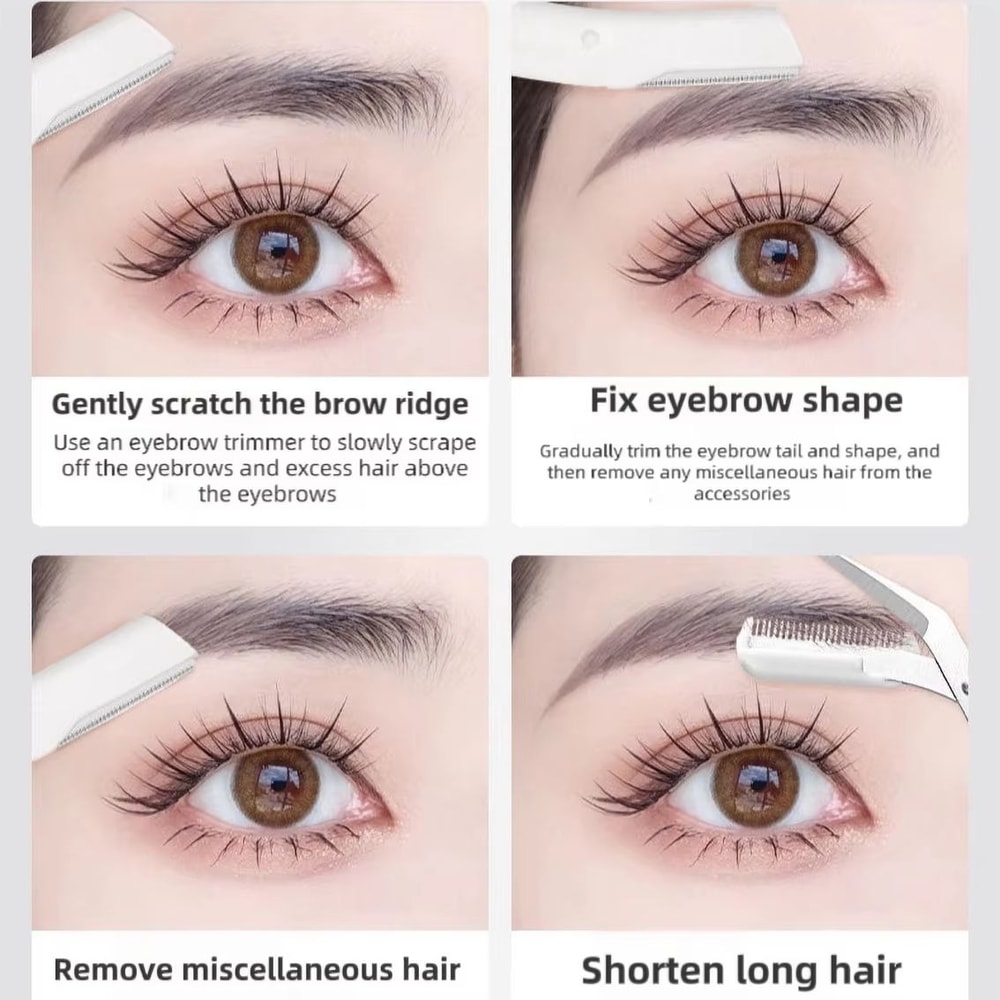 3Piece Stainless Steel Eyebrow Razor Set Portable Eyebrow Trimmer And Safety Eyebrow Shaper Tool Fo 2