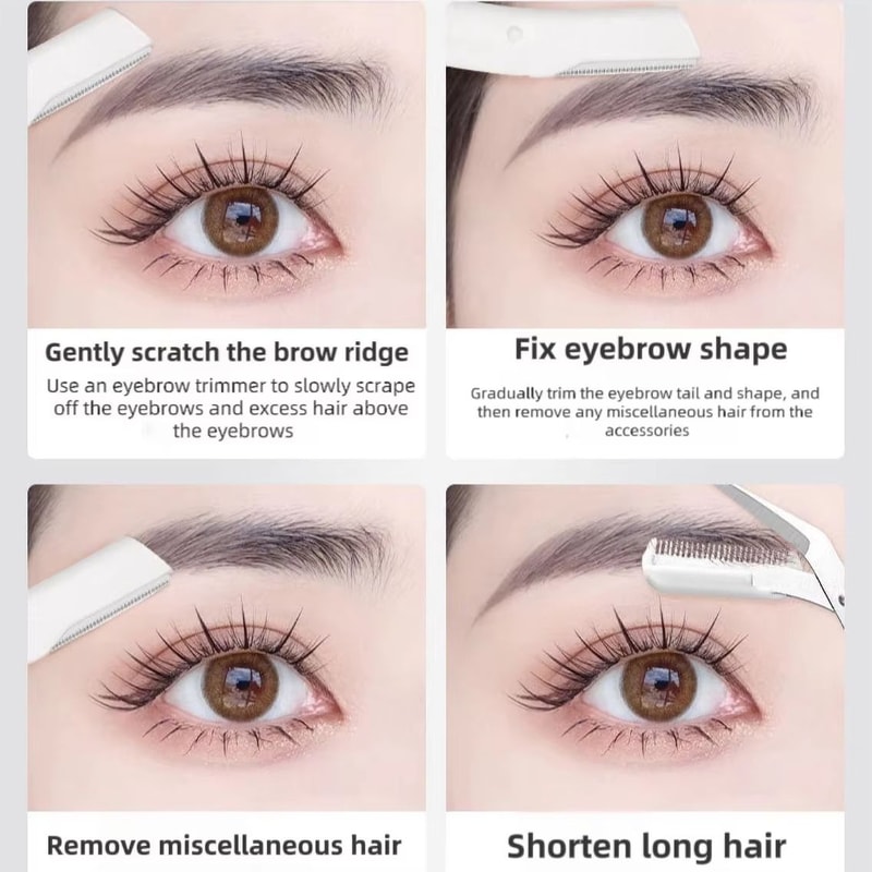 3Piece Stainless Steel Eyebrow Razor Set Portable Eyebrow Trimmer And Safety Eyebrow Shaper Tool Fo 2