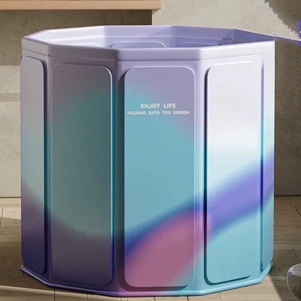 Folding Portable Bathtub For Adults And Kids Full Body Thickened Temperature Lock Soak Tub 6