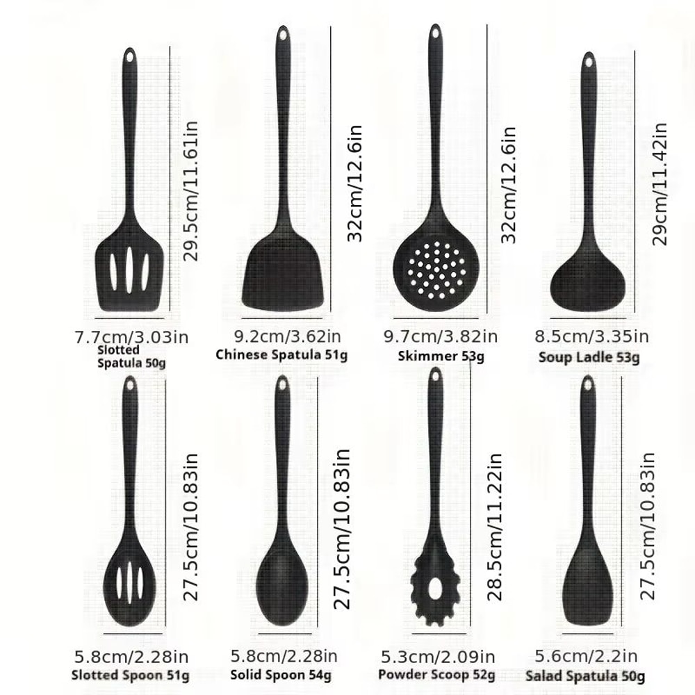 NonstickSafe Silicone Kitchen Utensil Set With Spatula Soup Ladle And Slotted Spoon 148PCS 1