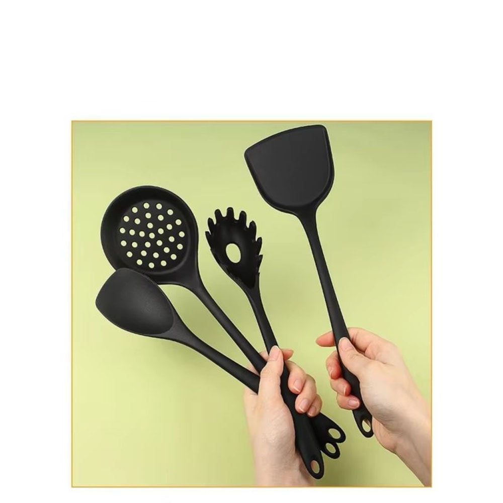 NonstickSafe Silicone Kitchen Utensil Set With Spatula Soup Ladle And Slotted Spoon 148PCS 3
