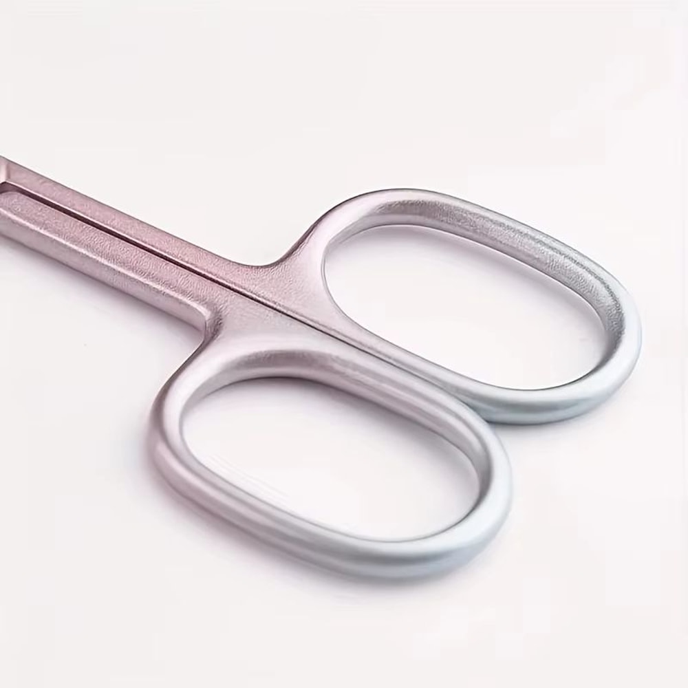 Coral Pink Ambidextrous Cuticle Scissors Extra Fine Curved Precision Manicure Tool 3