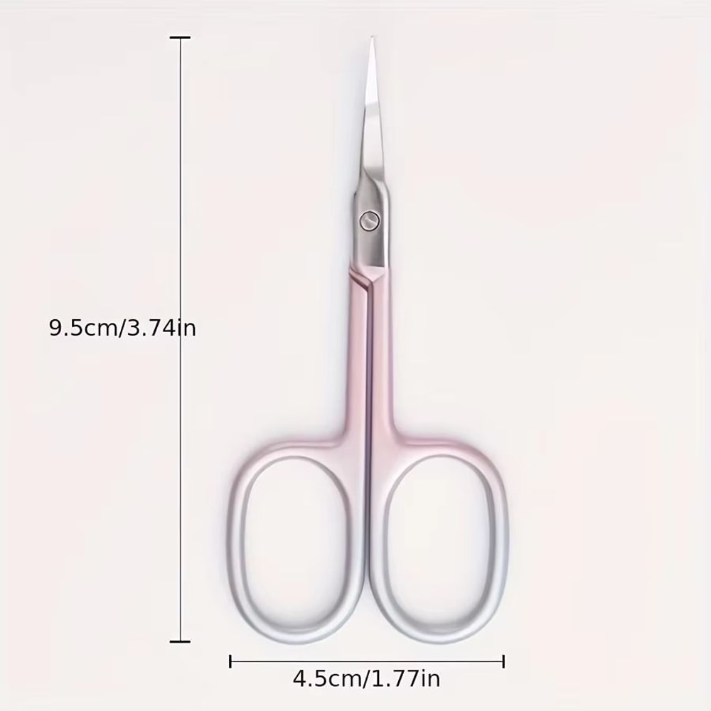 Coral Pink Ambidextrous Cuticle Scissors Extra Fine Curved Precision Manicure Tool 6