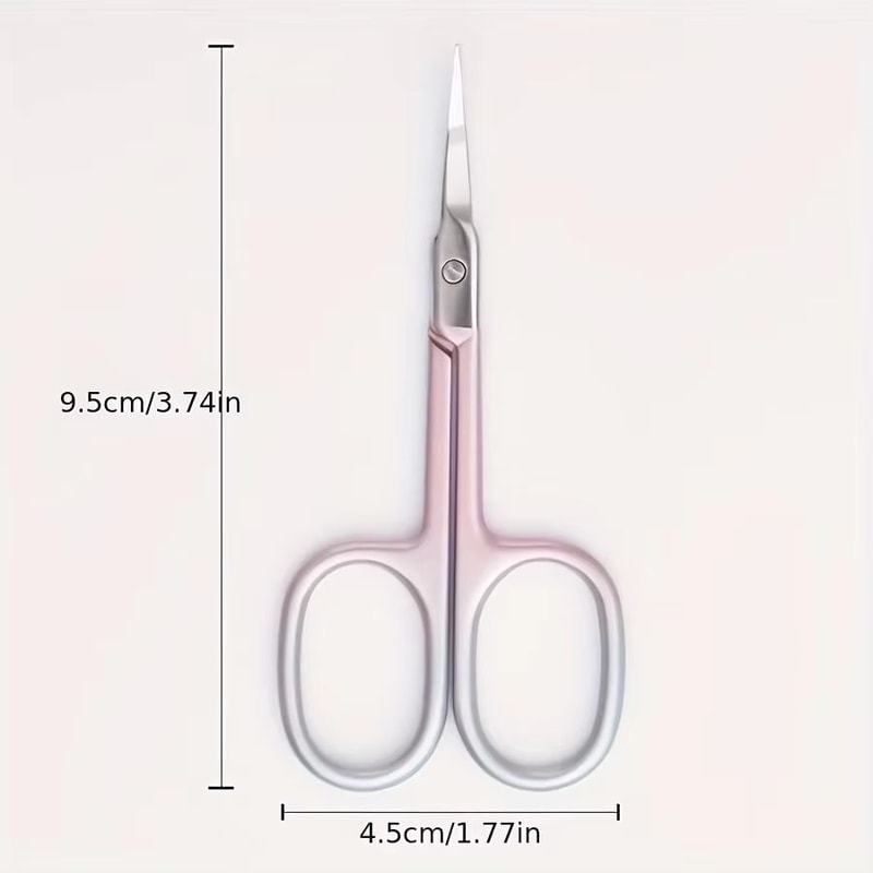 Coral Pink Ambidextrous Cuticle Scissors Extra Fine Curved Precision Manicure Tool 6