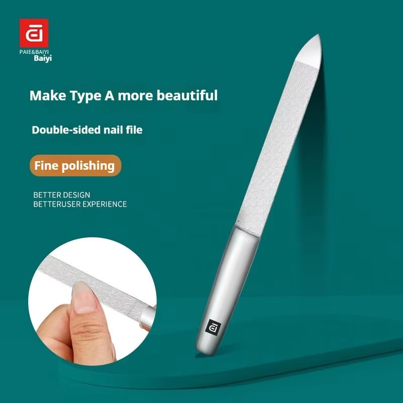 Heavy Duty Stainless Steel Nail File And Polisher Reusable Nail Shaping Tool For Natural And Artifi 3