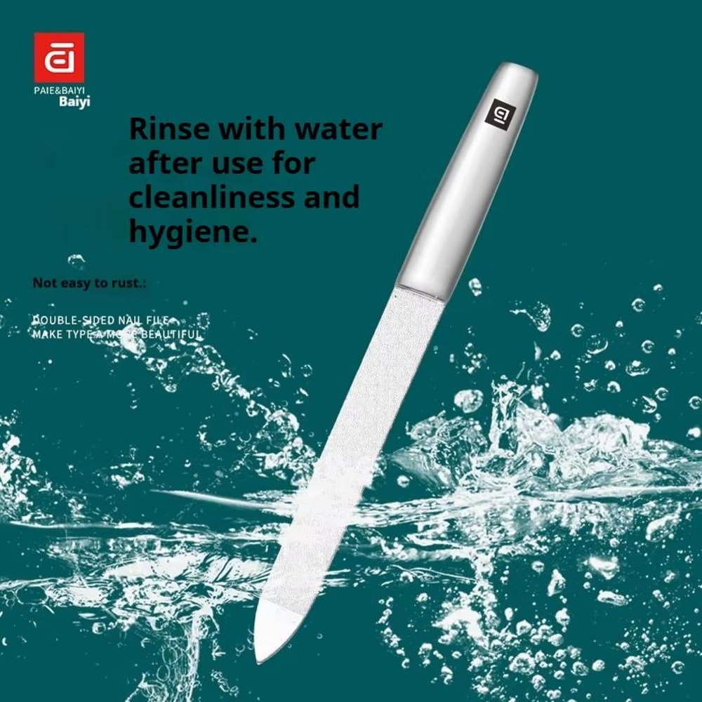 Heavy Duty Stainless Steel Nail File And Polisher Reusable Nail Shaping Tool For Natural And Artifi 4