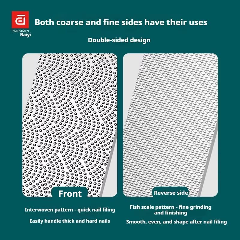 Heavy Duty Stainless Steel Nail File And Polisher Reusable Nail Shaping Tool For Natural And Artifi 5