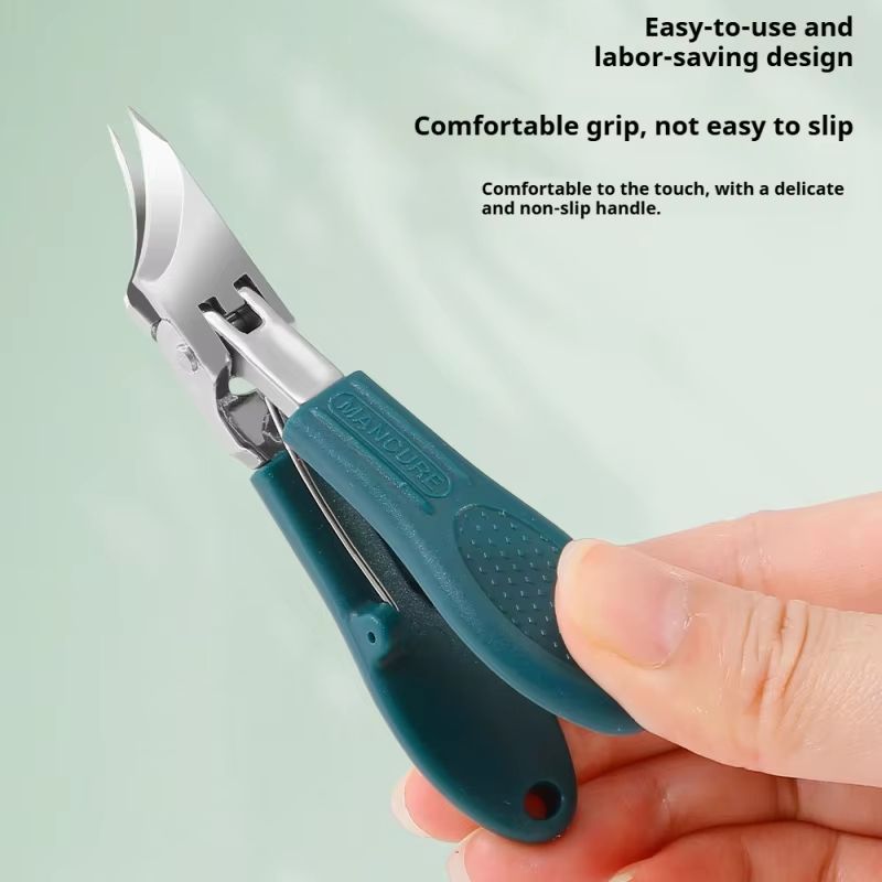 AntiSplash Slanted Nail Clipper Heavy Duty Toenail Clippers For Thick Hard Nails Portable Nail Trim 1