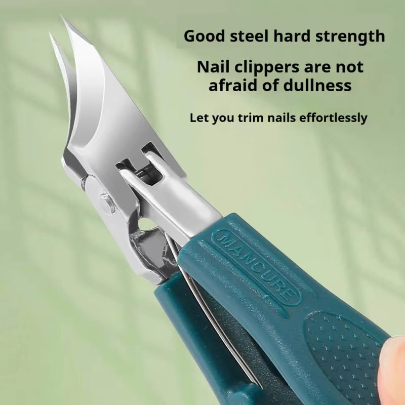 AntiSplash Slanted Nail Clipper Heavy Duty Toenail Clippers For Thick Hard Nails Portable Nail Trim 2
