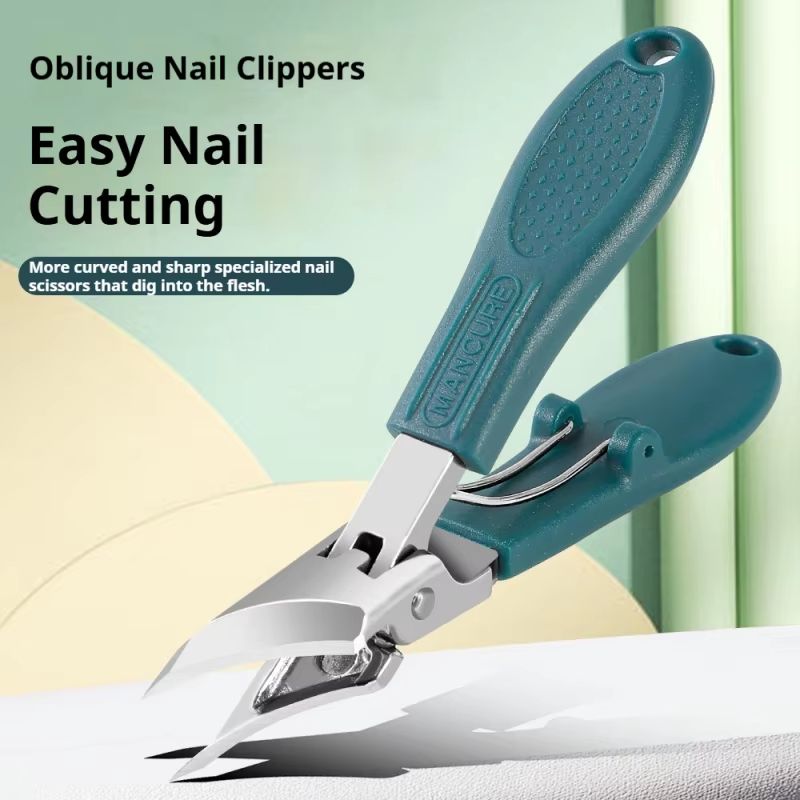 AntiSplash Slanted Nail Clipper Heavy Duty Toenail Clippers For Thick Hard Nails Portable Nail Trim 3