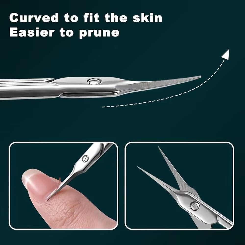 Curved Cuticle Scissors And Dead Skin Remover Nail Trimmer Professional Nail Art Tool 2