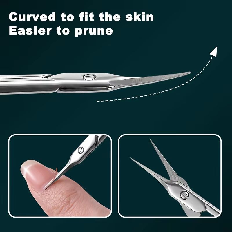 Curved Cuticle Scissors And Dead Skin Remover Nail Trimmer Professional Nail Art Tool 2