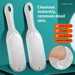 double sided stainless steel foot file pedicure tools set heel exfoliating callus remover and brush