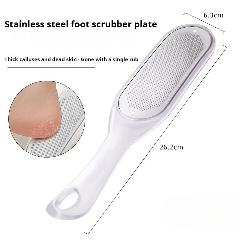 Double Sided Stainless Steel Foot File Pedicure Tools Set Heel Exfoliating Callus Remover And Brush 2