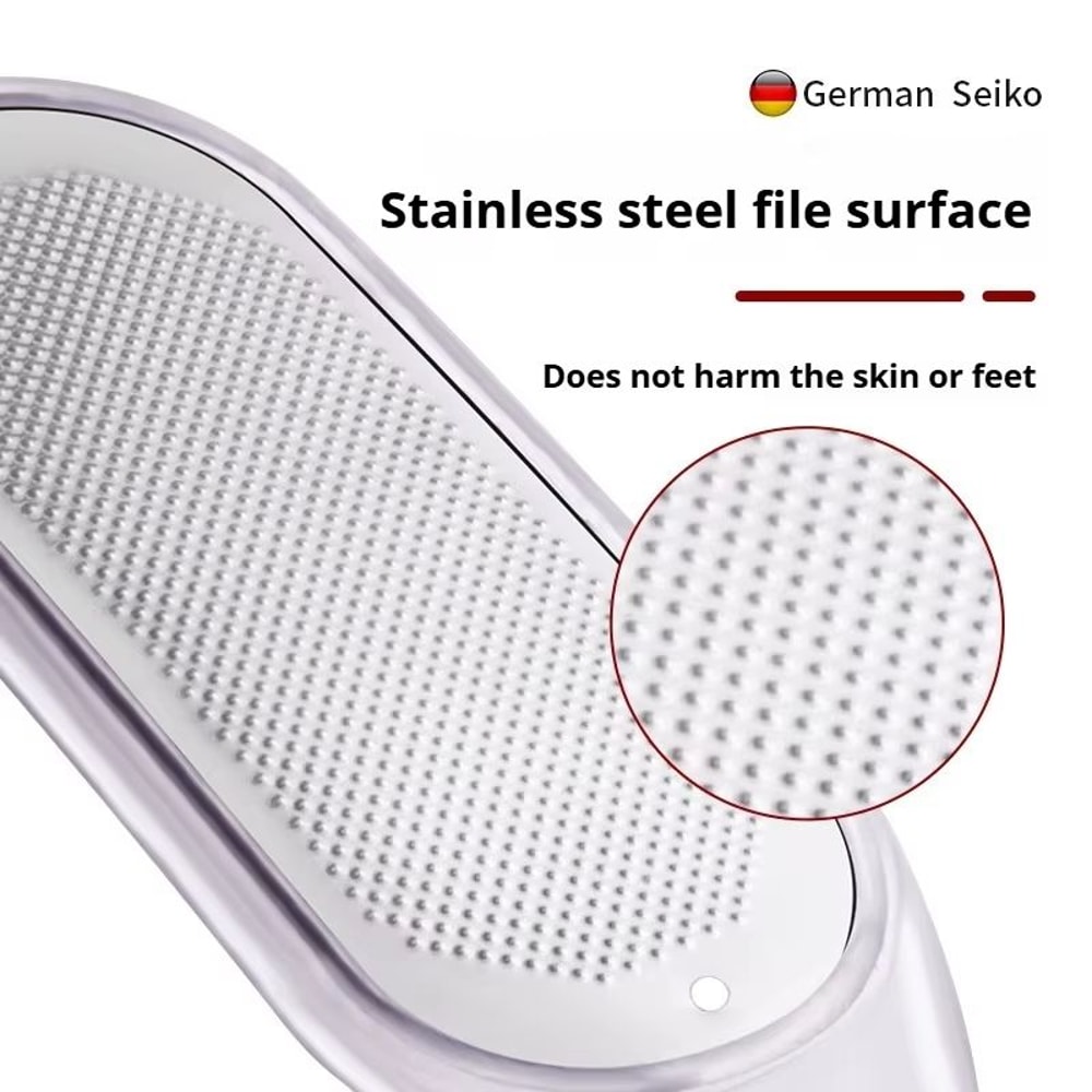 Double Sided Stainless Steel Foot File Pedicure Tools Set Heel Exfoliating Callus Remover And Brush 3