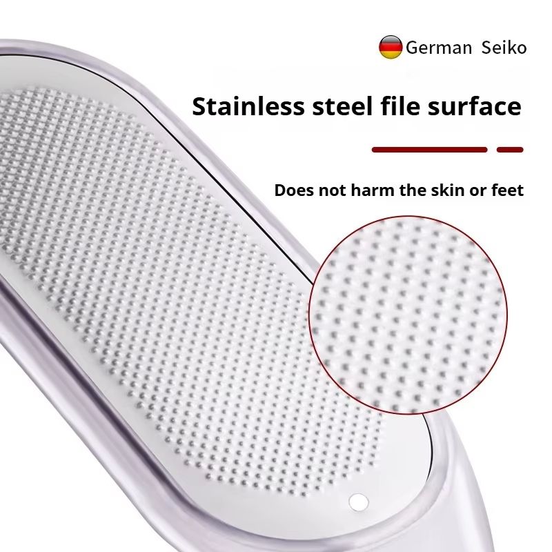Double Sided Stainless Steel Foot File Pedicure Tools Set Heel Exfoliating Callus Remover And Brush 3