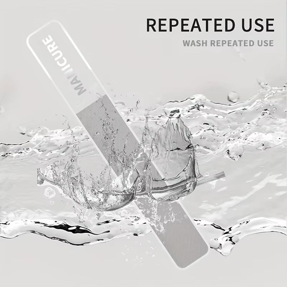 Crystal Glass Nail File And Doublesided Nail Buffer With Leather Case Portable Manicure Tool For Tr 2