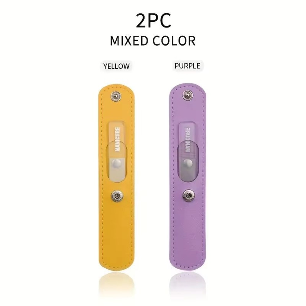 Crystal Glass Nail File And Doublesided Nail Buffer With Leather Case Portable Manicure Tool For Tr 4