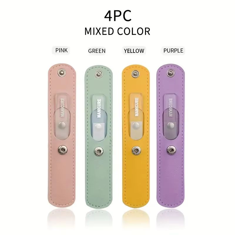 Crystal Glass Nail File And Doublesided Nail Buffer With Leather Case Portable Manicure Tool For Tr 7