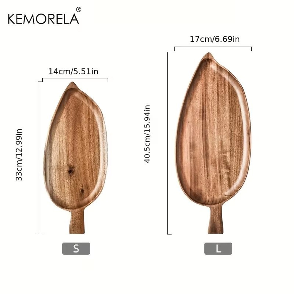 KEMORELA Wooden Serving Tray Round Japanese Style Wooden Dessert Plate For Breakfast Sushi Snacks A 5
