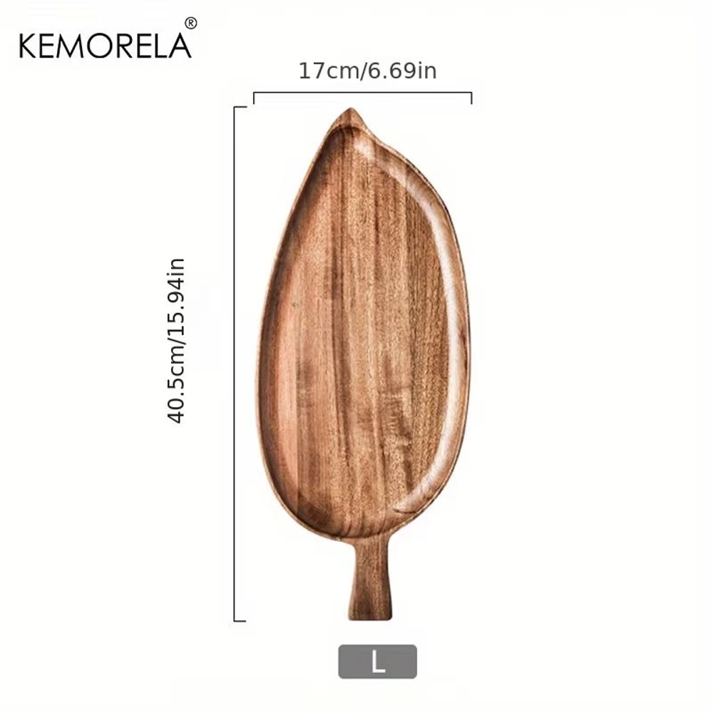 KEMORELA Wooden Serving Tray Round Japanese Style Wooden Dessert Plate For Breakfast Sushi Snacks A 7